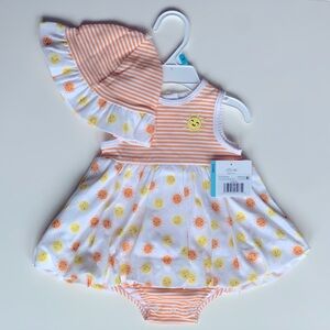 NWT Little Me 2-piece set, size 6mo sundress and hat